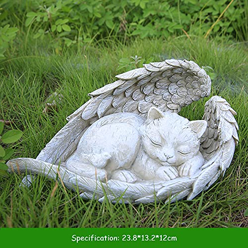 StMiYi Piedras conmemorativas para Perros Gato,Estatua de ángel de Resina para Perro Mascota Perro Piedra tumbada Ángel al Aire Libre Jardín Ornamentos Animal, pérdida de Perro o Gato