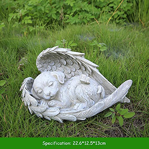 StMiYi Piedras conmemorativas para Perros Gato,Estatua de ángel de Resina para Perro Mascota Perro Piedra tumbada Ángel al Aire Libre Jardín Ornamentos Animal, pérdida de Perro o Gato