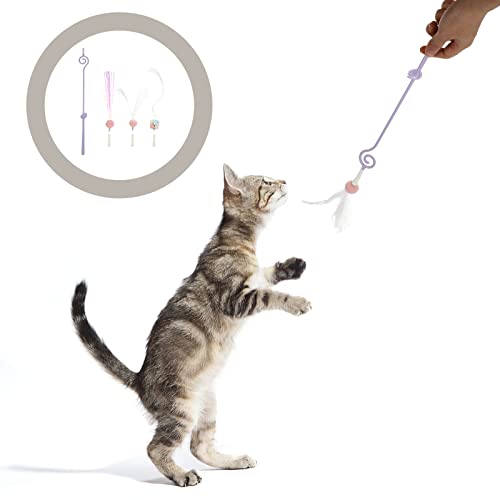STOBOK 1 Juego de Gatito Gatito Wand Juguete Interactivo Juguete del Gato del Gato Que Juega Juguete coqueteo de Suministro