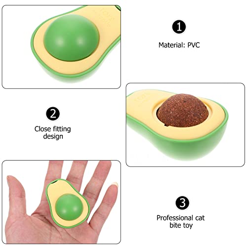 STOBOK 2 unids Pet Cat Catnip Toys Gato Bite Toys Aguacate En Forma de Catnip Playings para Gatito (Verde)