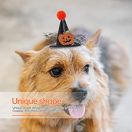 STOBOK Halloween Mascota Bruja Sombrero Perro Bruja Cono Sombrero Gato Mascota Mago Disfraz Gato Disfraces de Halloween Mascota Halloween Fiesta Suministros