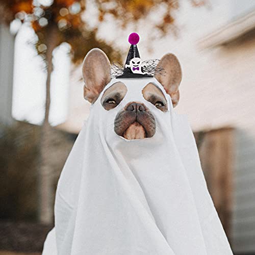 STOBOK Halloween Mascota Bruja Sombrero Perro Bruja Cono Sombrero Gato Mascota Mago Disfraz Gato Disfraces de Halloween Mascota Halloween Fiesta Suministros