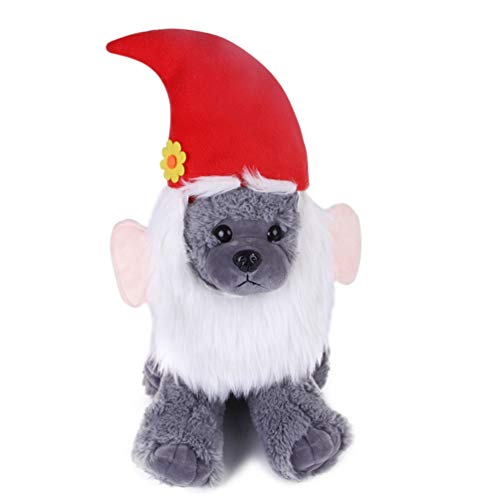STOBOK Navidad Mascota Sombrero de Santa Perro Gato Sombrero de Navidad con Barba de Santa Bigote Disfraz de Mascota de Vacaciones Suministros de Vestir
