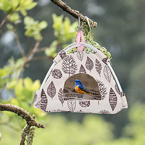 STOBOK Nido de Pájaros Casa Cama Colgante Tienda Hamaca Acurrucar Hut Loro Habitat Cueva Jaula Percha Soporte de Juguete para Cockatieles Lovebird Hámster Hoja de Dormir