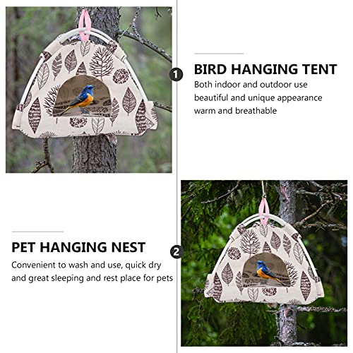 STOBOK Nido de Pájaros Casa Cama Colgante Tienda Hamaca Acurrucar Hut Loro Habitat Cueva Jaula Percha Soporte de Juguete para Cockatieles Lovebird Hámster Hoja de Dormir