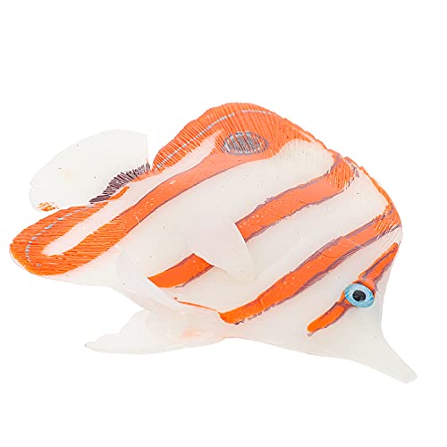 STOBOK Peces artificiales de peces, silmula, pescado acuario, Ornment de plástico Fish Tanque Paisaje, peces para depósitos de pescado de acuario, color naranja