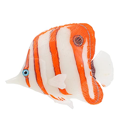 STOBOK Peces artificiales de peces, silmula, pescado acuario, Ornment de plástico Fish Tanque Paisaje, peces para depósitos de pescado de acuario, color naranja