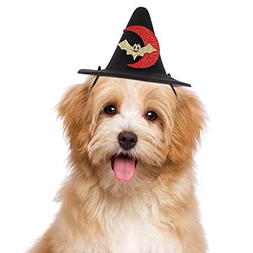STOBOK Sombreros de Bruja Mascota Disfraz de Vampiro Mascota Sombrero de Mago Disfraz de Gato Cosplay Sombreros de Bruja Ropa para Mascotas para Gatos Gatitos Perros