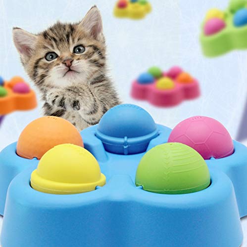 Strimm Juguetes educativos para mascotas, cuenco de comida para mascotas, juguete divertido para gatos y perros, color aleatorio