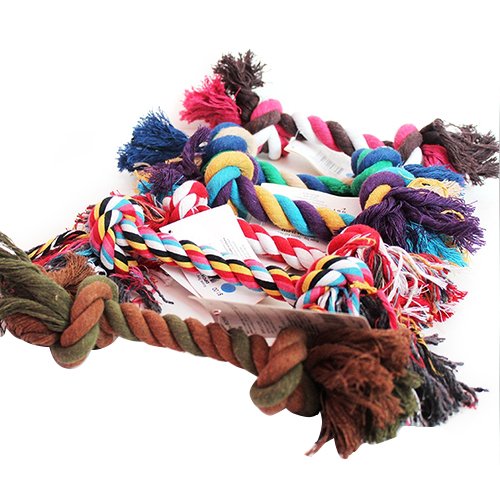 strimusimak Pet Supplies Puppy Dog Cotton Braided Bone Rope Clean Molar Chew Knot Play Toy