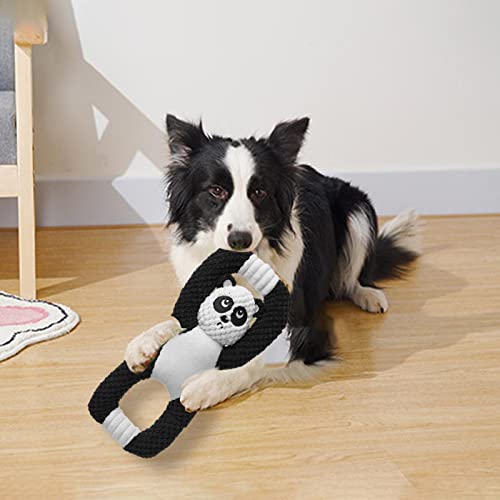 su-xuri Juguetes de remolcador de cuerda para perros, juguetes interactivos de peluche remolcador con dos asas y perspectivas de animales, juguete de cuerda para animales de compañía