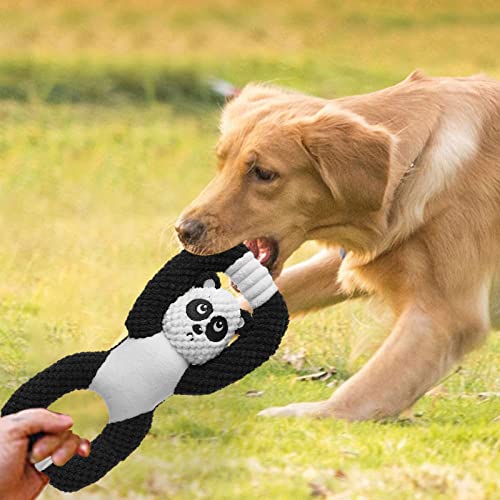 su-xuri Juguetes de remolcador de cuerda para perros, juguetes interactivos de peluche remolcador con dos asas y perspectivas de animales, juguete de cuerda para animales de compañía