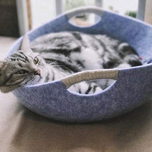 Suave Cama para mascotas Primavera y verano, Casa para gatos Casa de gatos, Nido de fibra química para mascotas, Lavable, Casa para gatos de cuatro estaciones, Casa para gatos, Nido de fieltro, Olla p