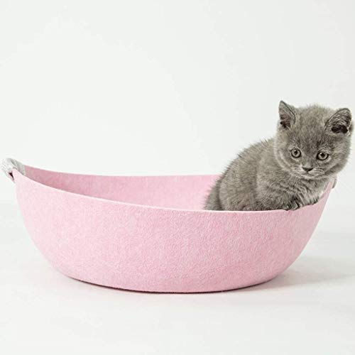 Suave Cama para mascotas Primavera y verano, Casa para gatos Casa de gatos, Nido de fibra química para mascotas, Lavable, Casa para gatos de cuatro estaciones, Casa para gatos, Nido de fieltro, Olla p