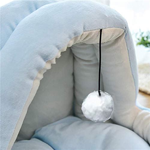 Suave terciopelo gato iglú cama cueva mascota para gatos/gatito/perros pequeños cómodo azul marino 44x38x38cm