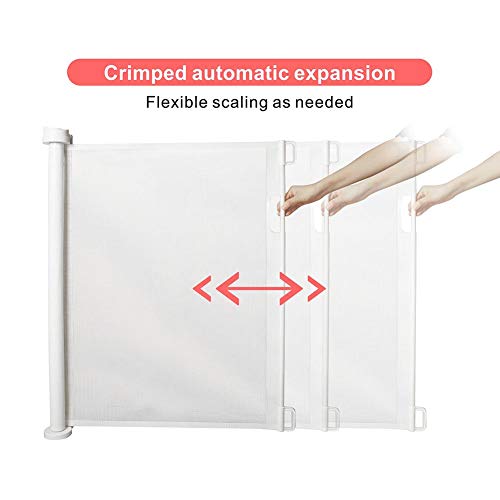 succeedw Puerta de bebé retráctil, puerta de escalera extensible para perro, puerta de seguridad para interior/exterior/escaleras/puertas/cubierta/barandilla