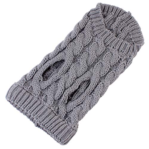 Suéter de punto de cuello alto para perros y mascotas, abrigo de invierno, más cálido y grueso, ropa de ganchillo para perros pequeños, medianos, grandes, cachorros, gatos (XL, gris)