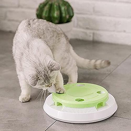 Suhaco Juguetes para Gatos Juguetes Electrónicos Automáticos para Gatos con Pluma Giratoria Aleatoria para Gatos