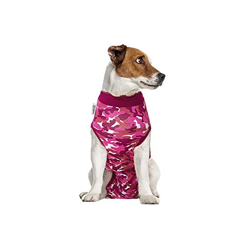 Suitical Recovery Suit Perro, XXS, Camuflaje Rosa