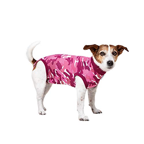 Suitical Recovery Suit Perro, XXS, Camuflaje Rosa