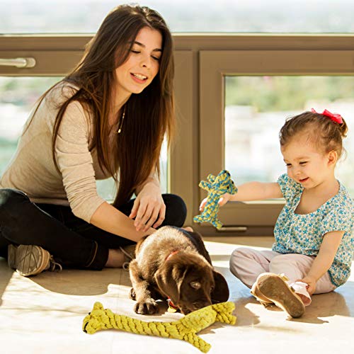 SunGrow Juguetes Para Perros Con Nudo De Cuerda De Algodón, 10x6 Pulgadas, Juguete Para Masticar Para El Cuidado Dental, Juguete Para Cuerda Boredom Buster, Lavable Y Resistente, 2 Piezas
