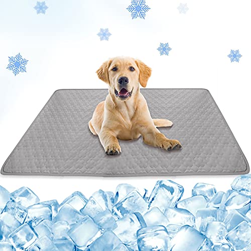 Sunshine smile Esterilla de Refrigeración para Perros,100*70 cm Pet Cooling Mat,Esterilla para Perros Refrigerante,Esterilla Refrigerante Perros,Alfombra Refrescante para Perros,Cama Refrescante Perro