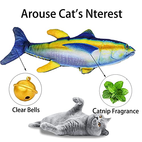 Sunwuun Juguetes Pez para Gatos,Pez Juguete Gato con Movimiento,Juguetes para Gatos Interactivo,Juegos para GAO,Guguete Gato de Interior,Peces de Gatos Juguetes