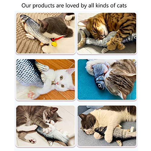 SUOXU Juguete de gato de peces en movimiento juguete eléctrico para gatos y gatos juguete de gato y gato, juguete realista de peluche eléctrico, juguete de simulación interactivo divertido para gatos