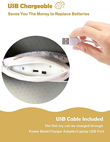 SUOXU Juguete de gato de peces en movimiento juguete eléctrico para gatos y gatos juguete de gato y gato, juguete realista de peluche eléctrico, juguete de simulación interactivo divertido para gatos