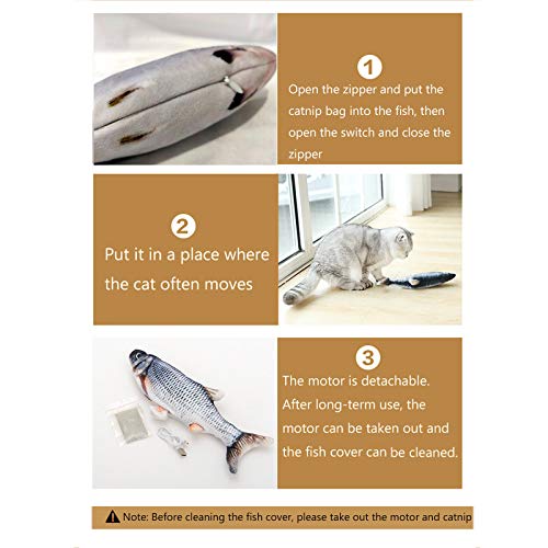 SUOXU Juguete de gato de peces en movimiento juguete eléctrico para gatos y gatos juguete de gato y gato, juguete realista de peluche eléctrico, juguete de simulación interactivo divertido para gatos