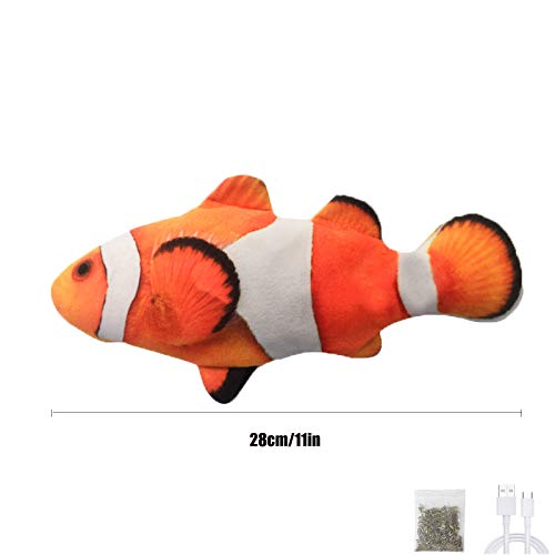 SUOXU Juguete de Gato de Peces en Movimiento, Juguete eléctrico para Peces de Gato, Juguete para Gatos y Gatos, Juguete de Peluche Realista eléctrico para menear Peces de simulación (Payaso)