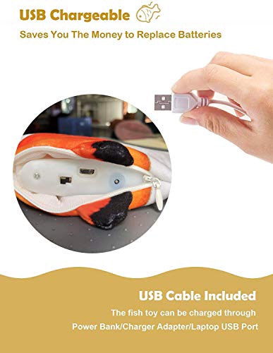 SUOXU Juguete de Gato de Peces en Movimiento, Juguete eléctrico para Peces de Gato, Juguete para Gatos y Gatos, Juguete de Peluche Realista eléctrico para menear Peces de simulación (Payaso)