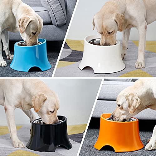 Super Design Comedero Elevado para Perros Grandes con Cuenco INOX extraíble y Soporte de melamina, Cuenco Elevado para Perros alimentador Elevado para Comer Relajado
