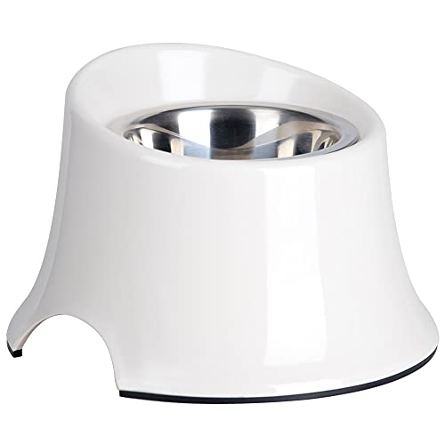 Super Design Comedero Elevado para Perros Grandes con Cuenco INOX extraíble y Soporte de melamina, Cuenco Elevado para Perros alimentador Elevado para Comer Relajado