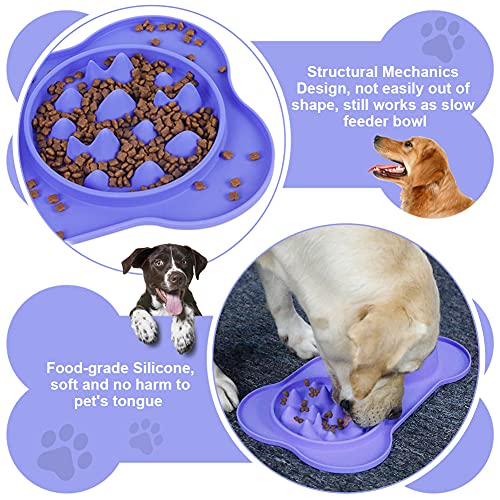 Super Design Cuencos Dobles para Perros, de Acero Inoxidable para Alimentos y Agua, con Bandeja de Silicona Antideslizante antidesbordamiento y Alfombrilla para Cachorros