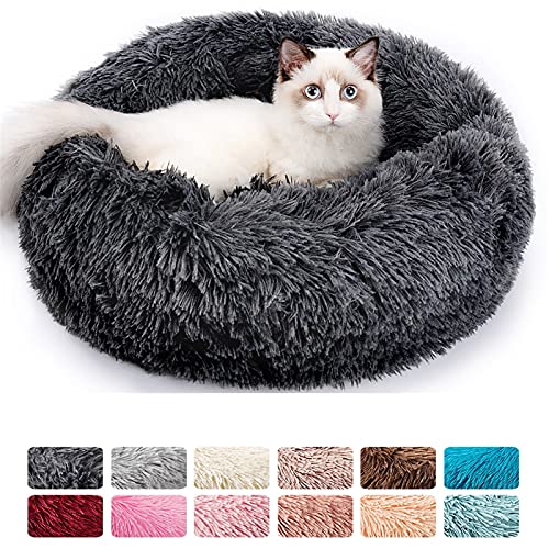 Súper Suave Cara de Gato Redondo Mullido Catientas de Dormir Cesta de Dormir Larga Peluche Caliente Mater Pet Caliente Lindo Lucho Lucho Lucho TOUCHO Touch