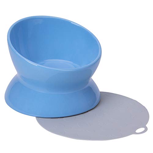 SUPERDESIGN Alimentador Elevado de cerámica Tazón de Gato, alimentador de Gato Elevado para Alimentos y Agua