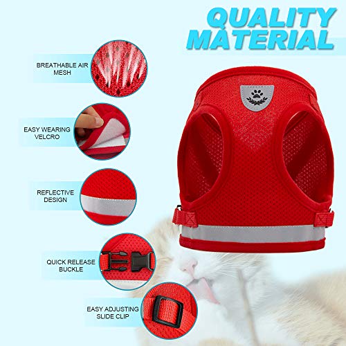 Supet Arnés y Correa para Gato Chaleco Reflectante de Nylon Suave para Perros Pequeños para Correr, Correr, Correas de Entrenamiento, Adecuado para Gatos, Cachorros, Mascotas Pequeñas