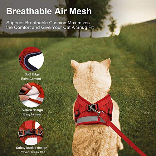 Supet Arnés y Correa para Gato Chaleco Reflectante de Nylon Suave para Perros Pequeños para Correr, Correr, Correas de Entrenamiento, Adecuado para Gatos, Cachorros, Mascotas Pequeñas