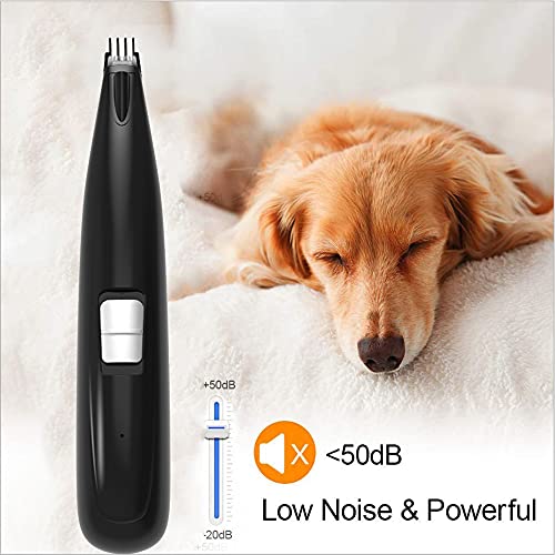 SUQ Afeitadora de Pelo Para Mascotas, Cortadora de Peluquería Gato con Luz LED, USB Recargable, Hoja de Cerámica, Cortapelos Eléctrico De Bajo Ruido, Inalámbrico Para Pata, Cara, Grupa, Oreja