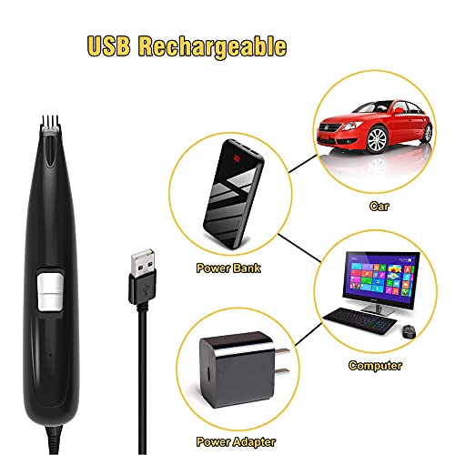 SUQ Afeitadora de Pelo Para Mascotas, Cortadora de Peluquería Gato con Luz LED, USB Recargable, Hoja de Cerámica, Cortapelos Eléctrico De Bajo Ruido, Inalámbrico Para Pata, Cara, Grupa, Oreja