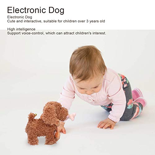 Surebuy Perro Mascota electrónico, Apariencia Realista Mascotas eléctricas para el Dormitorio casero(Perro)