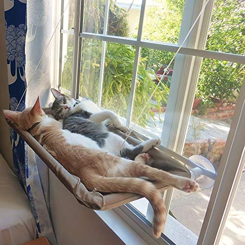 Susany Hamaca para Gato,diseño de Ahorro de Espacio,Percha para Ventana con ventosas Grandes,Cama de Gatito,Transpirable,Tela Oxford y Bolsa de Dormir montada en alféizar Sostener hasta 50LBS