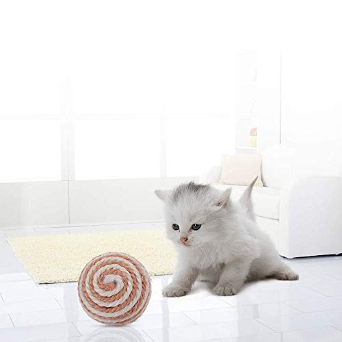 Susany Juguetes para Gatos,3 Piezas Juguete Interactivo Bolas de sisal para Gatos 5CM Cat Toy Cat para Cat Kitten Pet Colores al Azar
