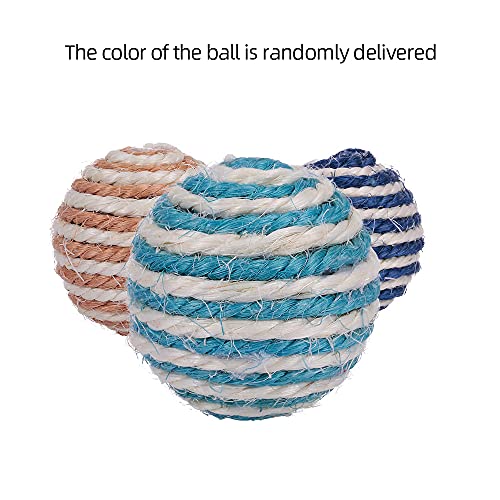 Susany Juguetes para Gatos,3 Piezas Juguete Interactivo Bolas de sisal para Gatos 5CM Cat Toy Cat para Cat Kitten Pet Colores al Azar