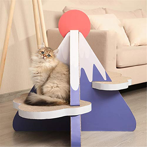 SXDY Fuji Mountain Triangle Cat Scratch Board, 2 en 1 Wave Curved Cat Scratch Board, Protección del Medio Ambiente Verde, Promueve la Salud - para Jugar, Hacer Ejercicio, moler Garras