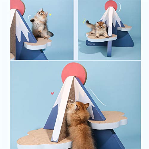SXDY Fuji Mountain Triangle Cat Scratch Board, 2 en 1 Wave Curved Cat Scratch Board, Protección del Medio Ambiente Verde, Promueve la Salud - para Jugar, Hacer Ejercicio, moler Garras