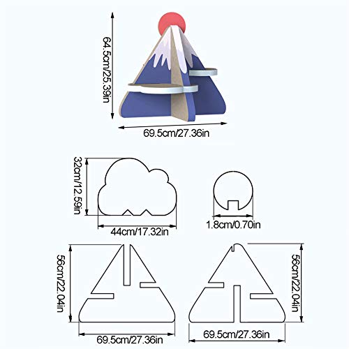 SXDY Fuji Mountain Triangle Cat Scratch Board, 2 en 1 Wave Curved Cat Scratch Board, Protección del Medio Ambiente Verde, Promueve la Salud - para Jugar, Hacer Ejercicio, moler Garras