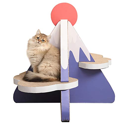 SXDY Fuji Mountain Triangle Cat Scratch Board, 2 en 1 Wave Curved Cat Scratch Board, Protección del Medio Ambiente Verde, Promueve la Salud - para Jugar, Hacer Ejercicio, moler Garras
