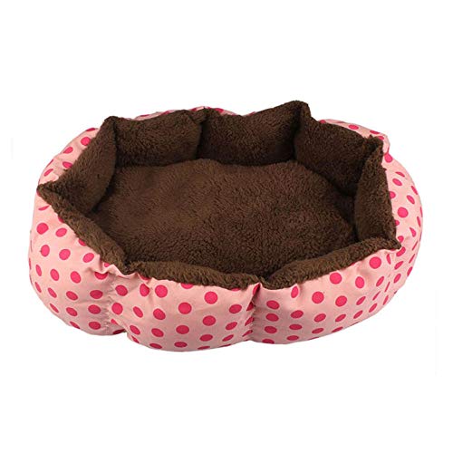 SYQY Nuevas y Encantadoras Camas para Perros pequeños/Alfombrillas de Franela Suave para Mascotas, Cachorros y Gatos, Cama de Felpa cálida, Color ecológico, envío Aleatorio Gratis-Rosado_Los 55x45cm